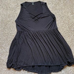 Torrid | Strappy Babydoll V Neck Tank | 1 | Black